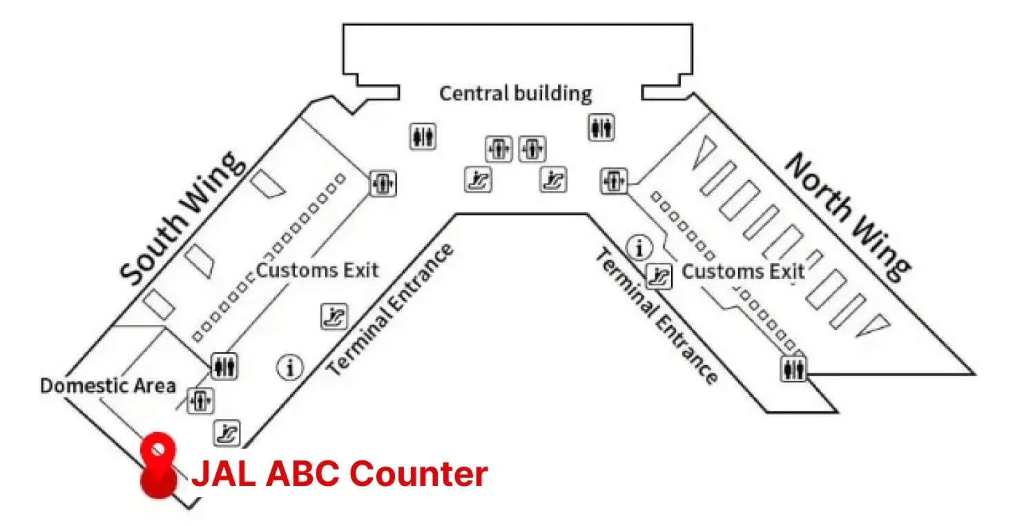 Terminal 1 JAL ABC Counter map