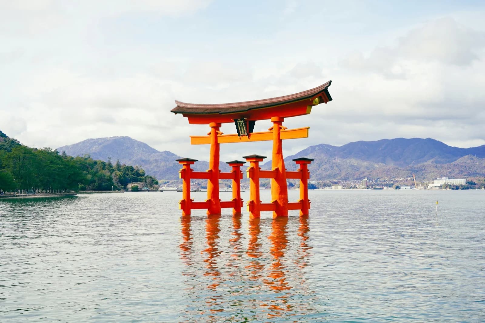 Floating torii gate at Miyajima Island near Hiroshima