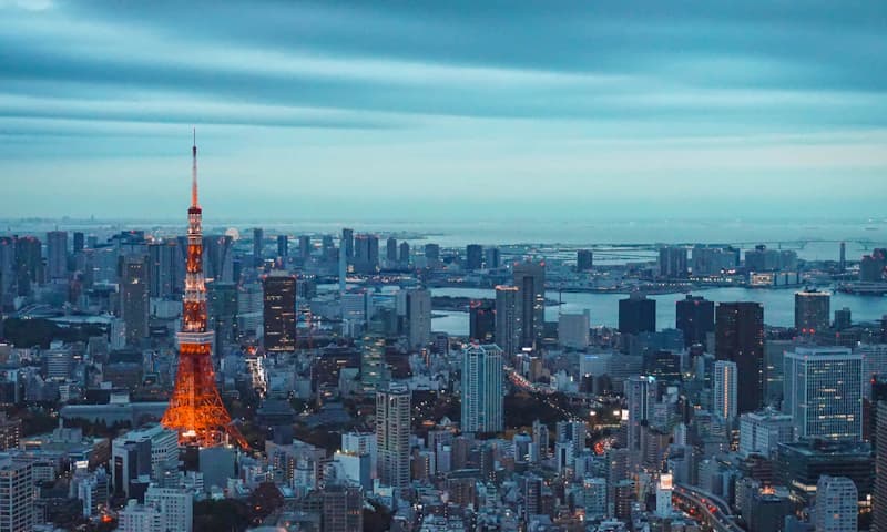 Tokyo aerial cityscape view