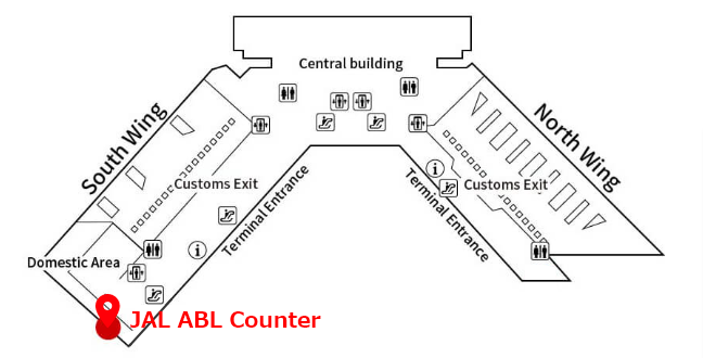 JAL ABC Counter Narita T1